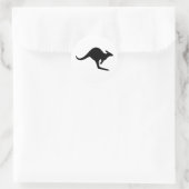 Waarschuwing Kangoeroe Ronde Sticker (Tas)