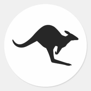 Waarschuwing Kangoeroe Ronde Sticker