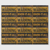 WAARSCHUWING KENNIS-IT-ALL - Waarschuwingsteken vo Cadeaupapier (Vlak)