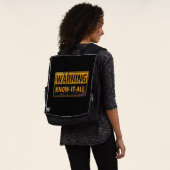 WAARSCHUWING KENNIS-IT-ALL - Waarschuwingsteken vo Rugtassen (Gedragen)