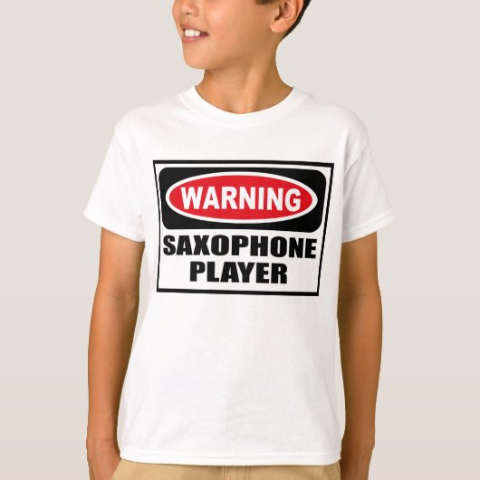 Waarschuwing Kind T-shirt SAXOPHONE PLAYER (Voorkant)