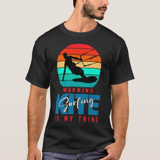 Waarschuwing Kitesurfen Is Mijn Ding T-Shirt (Voorkant)