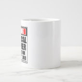 Waarschuwing klassiek drummer hard op het werk grote koffiekop (Voorkant)