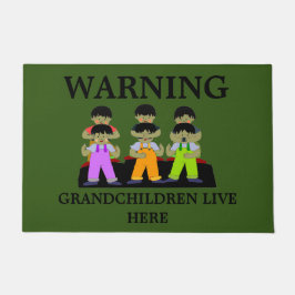 Waarschuwing kleinkinderen hier deurmat