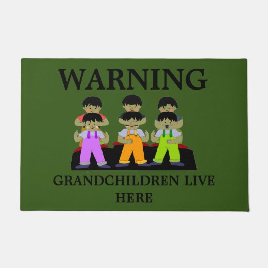 Waarschuwing kleinkinderen hier deurmat (Voorkant)
