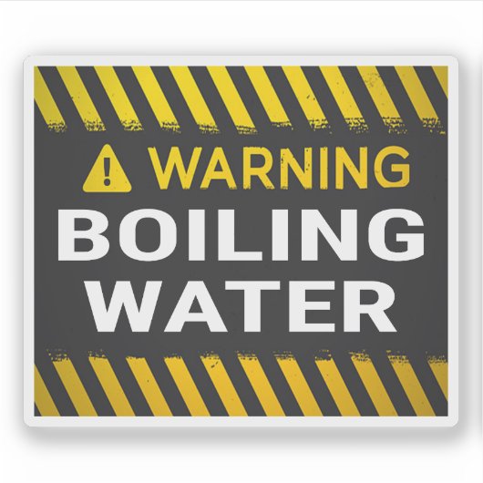 Waarschuwing Kokend Water Sticker (Voorkant)