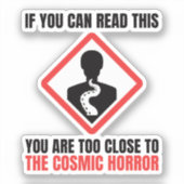Waarschuwing Kosmische Horror Cthulhu Lovecraft Sticker (Voorkant)
