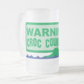 WAARSCHUWING krokoland! krokodillenontwerp Matglas Bierpul (Voorkant links)