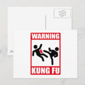waarschuwing kung fu briefkaart (Voorkant / Achterkant)