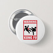 waarschuwing kung fu ronde button 5,7 cm (Voorkant /achterkant)