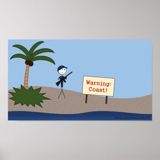 "Waarschuwing: kust!" Poster (Voorkant)