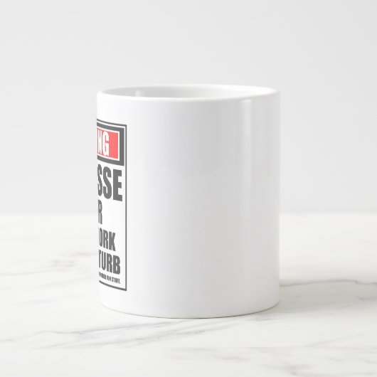 Waarschuwing Lacrosse Player hard op het werk Grote Koffiekop (Voorkant)