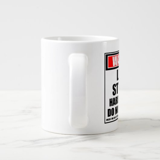 Waarschuwing Latijnse student hard op het werk sto Grote Koffiekop (Achterkant)