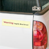 Waarschuwing:  Legaal Blind stuurprogramma! Bumpersticker (Op Truck)