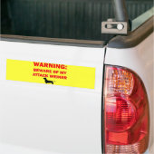 Waarschuwing Let op Attack Weiner Dog Bumpersticker (Op Truck)