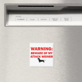 Waarschuwing Let op Attack Weiner Dog Magneet (Insitu (Vaatwasser))