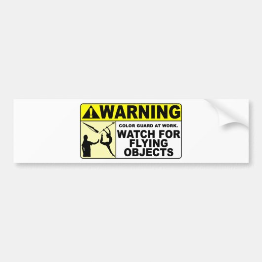 WAARSCHUWING Let op vliegende objecten! Bumpersticker (Voorkant)