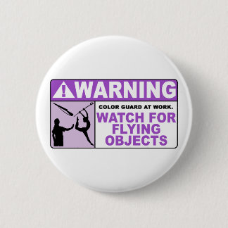 WAARSCHUWING Let op vliegende objecten! Ronde Button 5,7 Cm