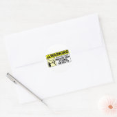 WAARSCHUWING Let op vliegende objecten! Ronde Sticker (Envelop)