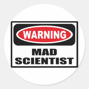 Waarschuwing MAD SCIENTIST Sticker