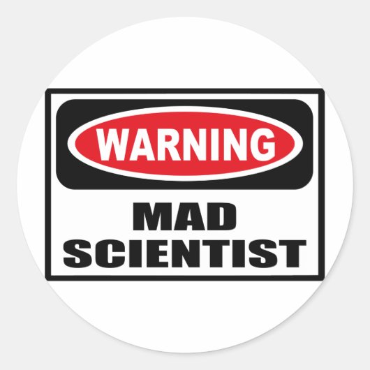 Waarschuwing MAD SCIENTIST Sticker (Voorkant)