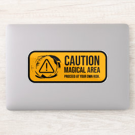Waarschuwing Magisch Gebied Wegbord Sticker