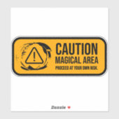 Waarschuwing Magisch Gebied Wegbord Sticker (Vel)