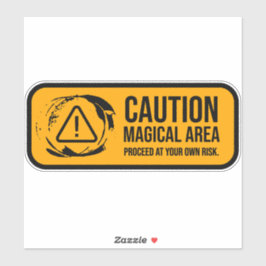 Waarschuwing Magisch Gebied Wegbord Sticker