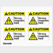 WAARSCHUWING Magnetisch veld Rechthoekige Sticker (Vel)