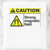 WAARSCHUWING Magnetisch veld Rechthoekige Sticker (Tas)