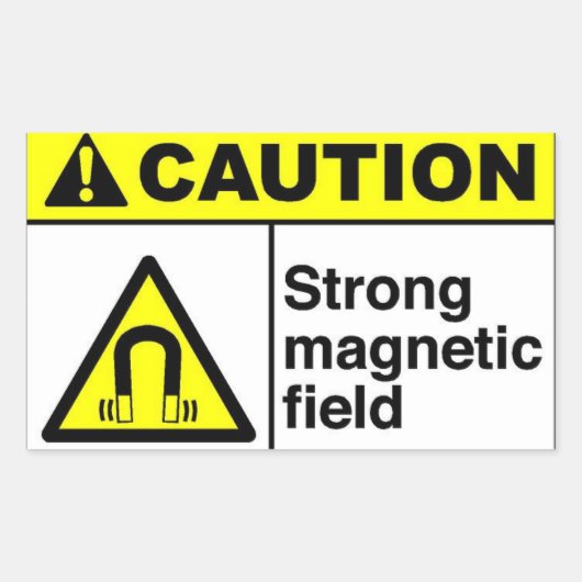 WAARSCHUWING Magnetisch veld Rechthoekige Sticker (Voorkant)