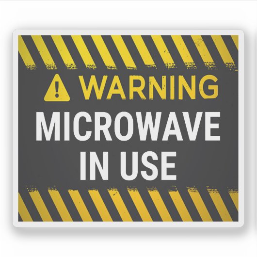 Waarschuwing Magnetron in Gebruik Sticker (Voorkant)