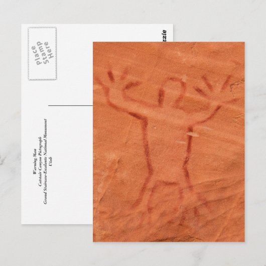 Waarschuwing Man Briefkaart (Voorkant / Achterkant)