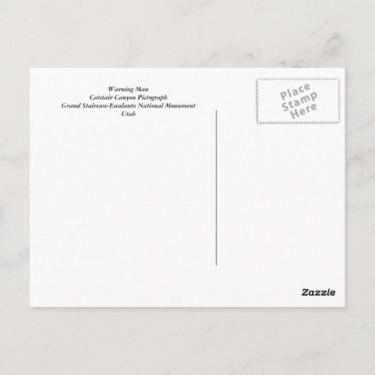 Waarschuwing Man Briefkaart (Achterkant)