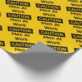 WAARSCHUWING Mannen aan het Werk Cadeaupapier (Hoek)