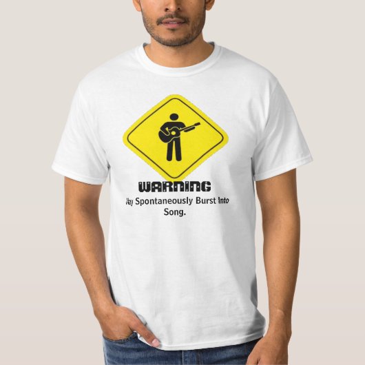 WAARSCHUWING: Mei spontane barst in song T-shirt (Voorkant)