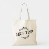 Waarschuwing meisjes onderweg tote bag (Achterkant)