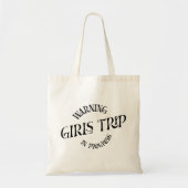 Waarschuwing meisjes onderweg tote bag (Voorkant)