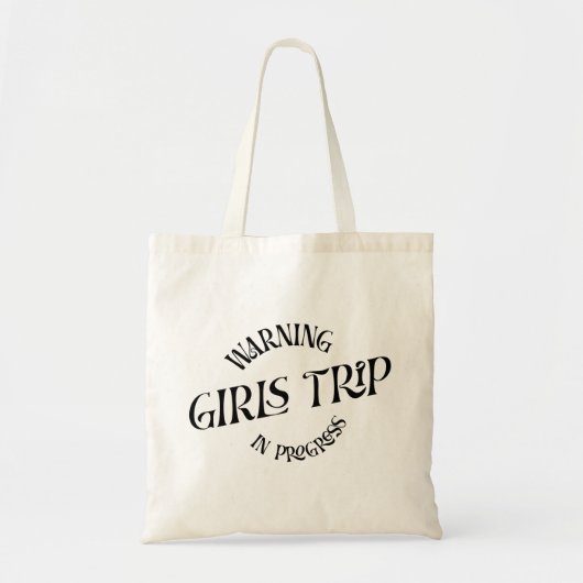 Waarschuwing meisjes onderweg tote bag (Voorkant)