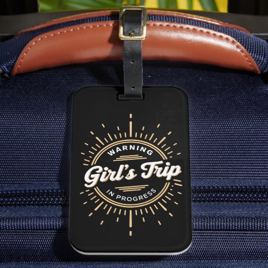 Waarschuwing Meisjes Reis in Vooruitgang Zomer Vak Bagagelabel (Voorkant Insitu 2)