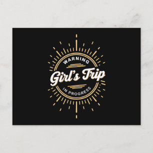 Waarschuwing Meisjes Reis in Vooruitgang Zomer Vak Briefkaart