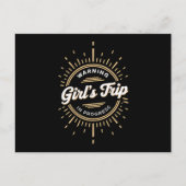 Waarschuwing Meisjes Reis in Vooruitgang Zomer Vak Briefkaart (Voorkant)