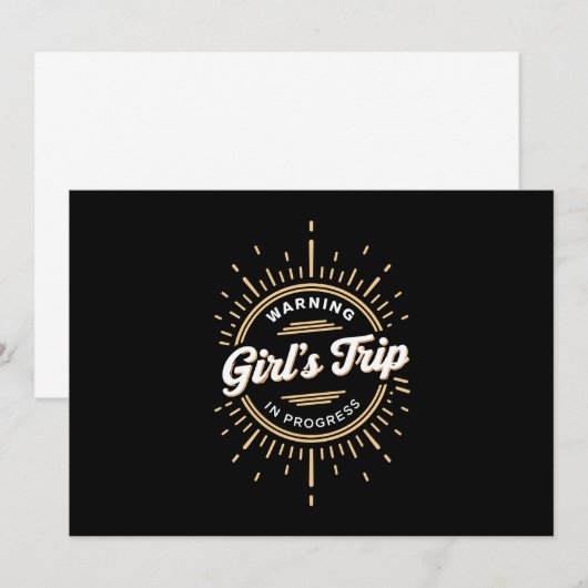 Waarschuwing Meisjes Reis in Vooruitgang Zomer Vak Kaart (Voorkant / Achterkant)