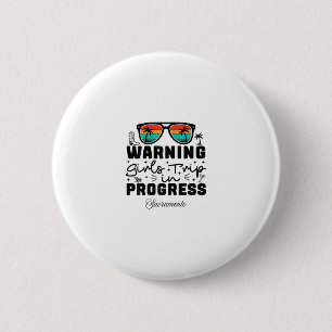 Waarschuwing Meisjesreis is gaande Vakantie Sacram Ronde Button 5,7 Cm
