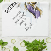 Waarschuwing mensen slaan is illegaal theedoek (Gevouwen)