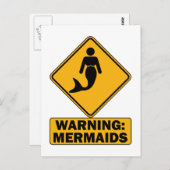 Waarschuwing: Mermaids Briefkaart (Voorkant / Achterkant)