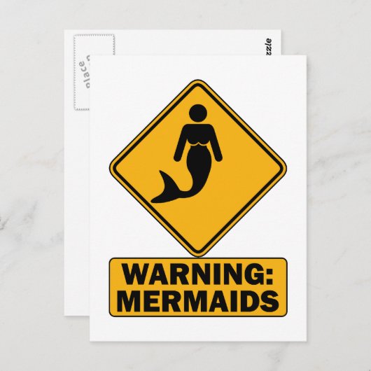 Waarschuwing: Mermaids Briefkaart (Voorkant / Achterkant)