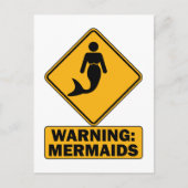 Waarschuwing: Mermaids Briefkaart (Voorkant)