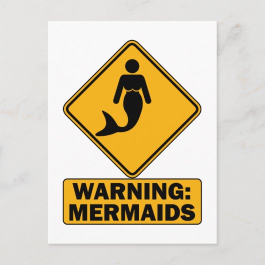 Waarschuwing: Mermaids Briefkaart (Voorkant)