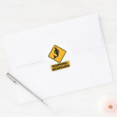 Waarschuwing: Mermaids Ronde Sticker (Envelop)